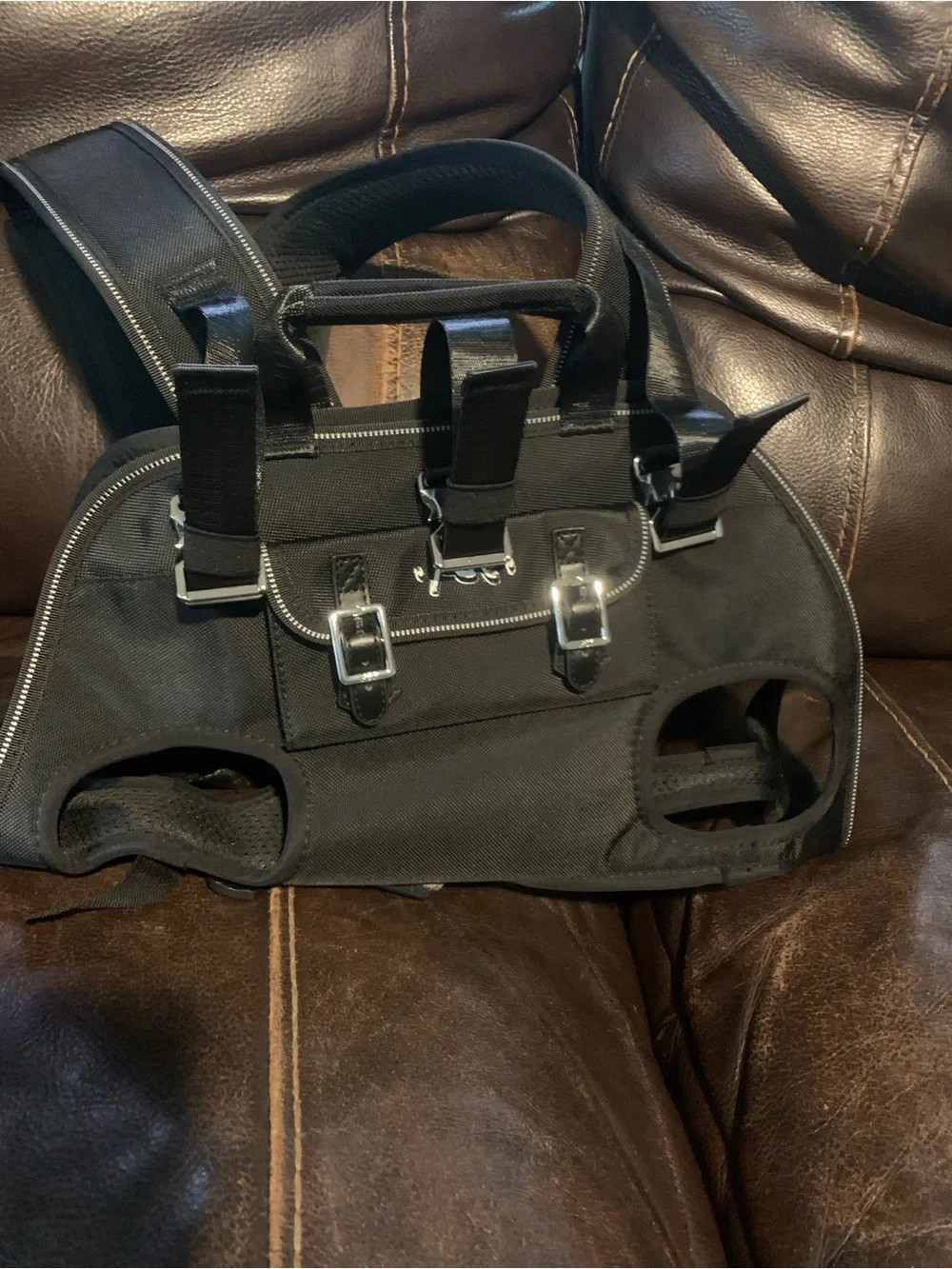 Black Medium dog backpack Carrier Bag